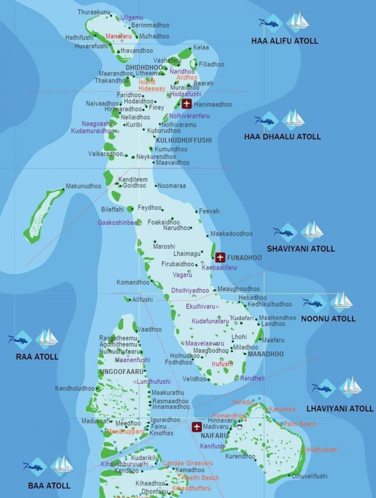 map of maldives beach