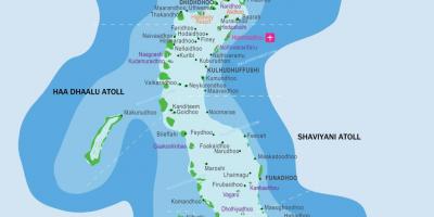 Maldives resorts location map