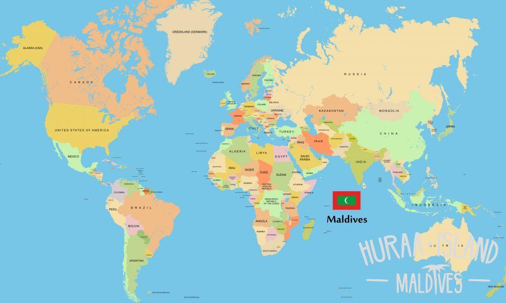 Maldives location in world map - Map of maldives in world map (Southern