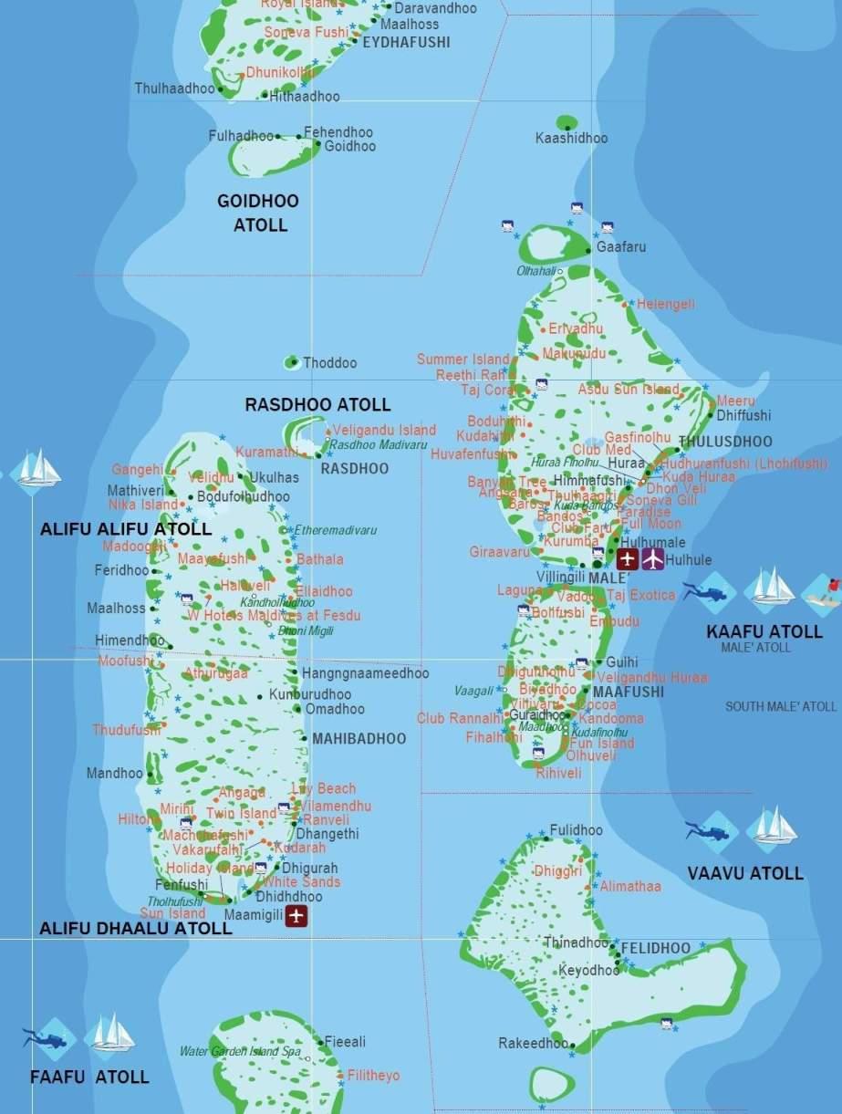 Maldives country map - Maldives country in world map (Southern Asia - Asia)