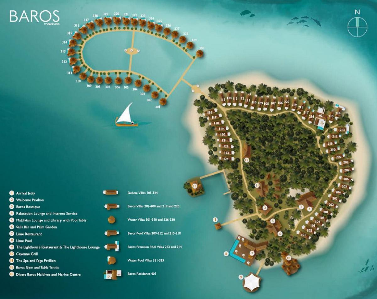 map of baros maldives