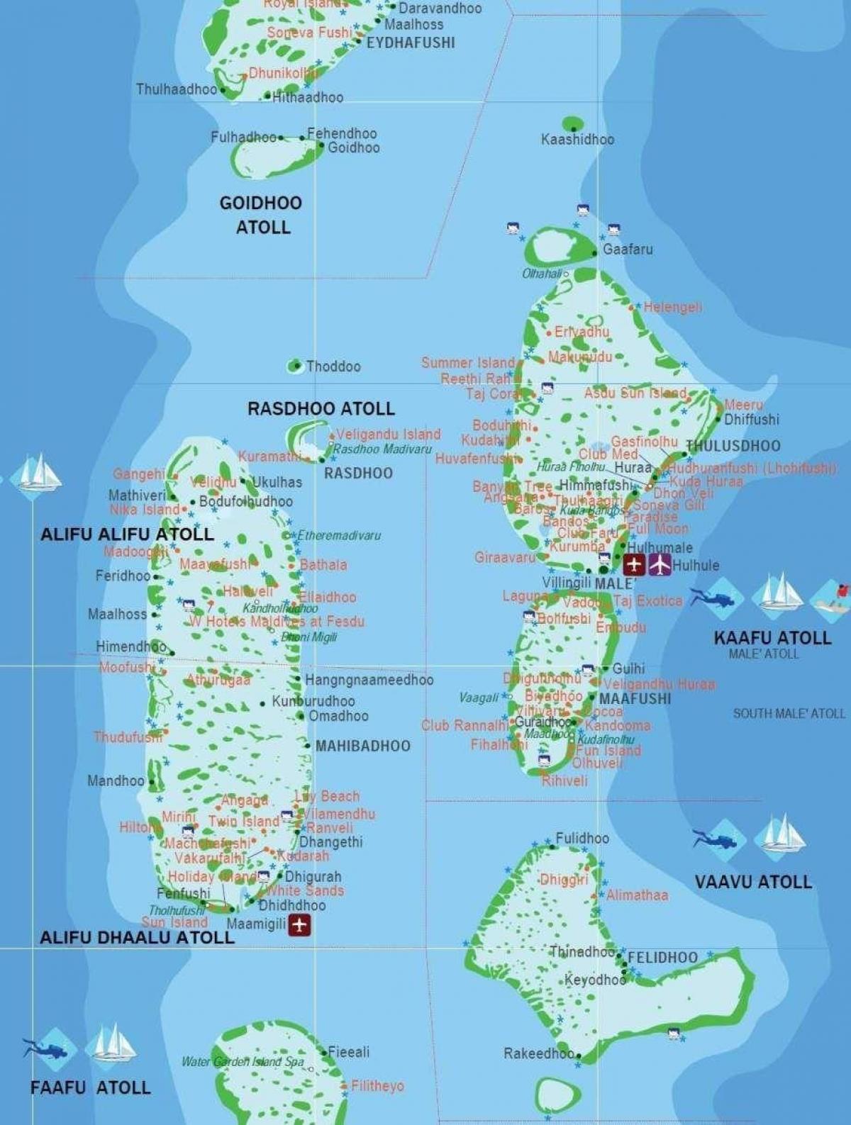 map of maldives tourist