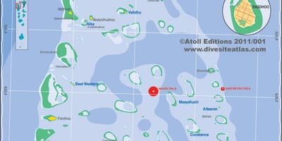 Map of ari atoll maldives