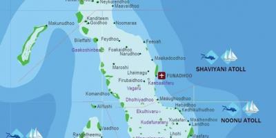 Map of maldives beach